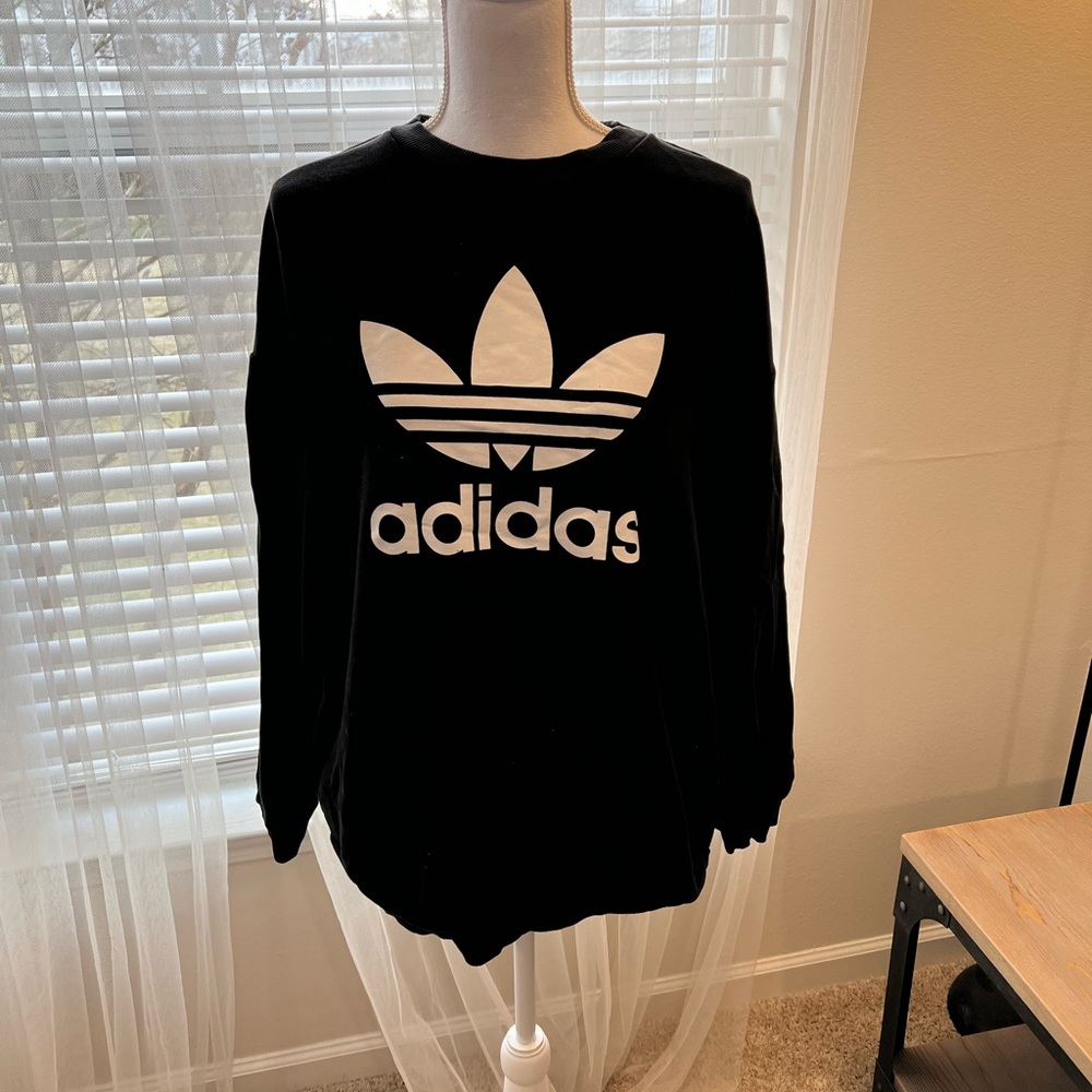 ADIDAS - Black Crewneck Sweatshirt